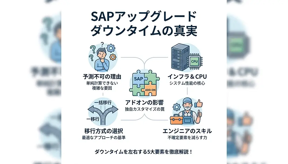 第1回：SAPアップグレードのダウンタイムを決定する5つの主要因｜エキスパートが教える「単純計算できない」実態