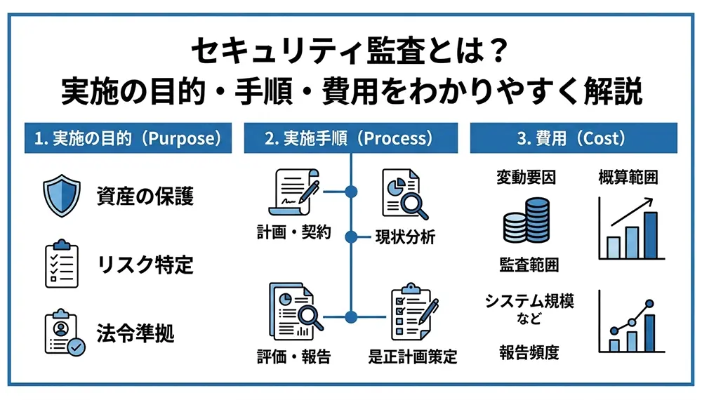 セキュリティ監査とは？実施の目的・手順・費用をわかりやすく解説